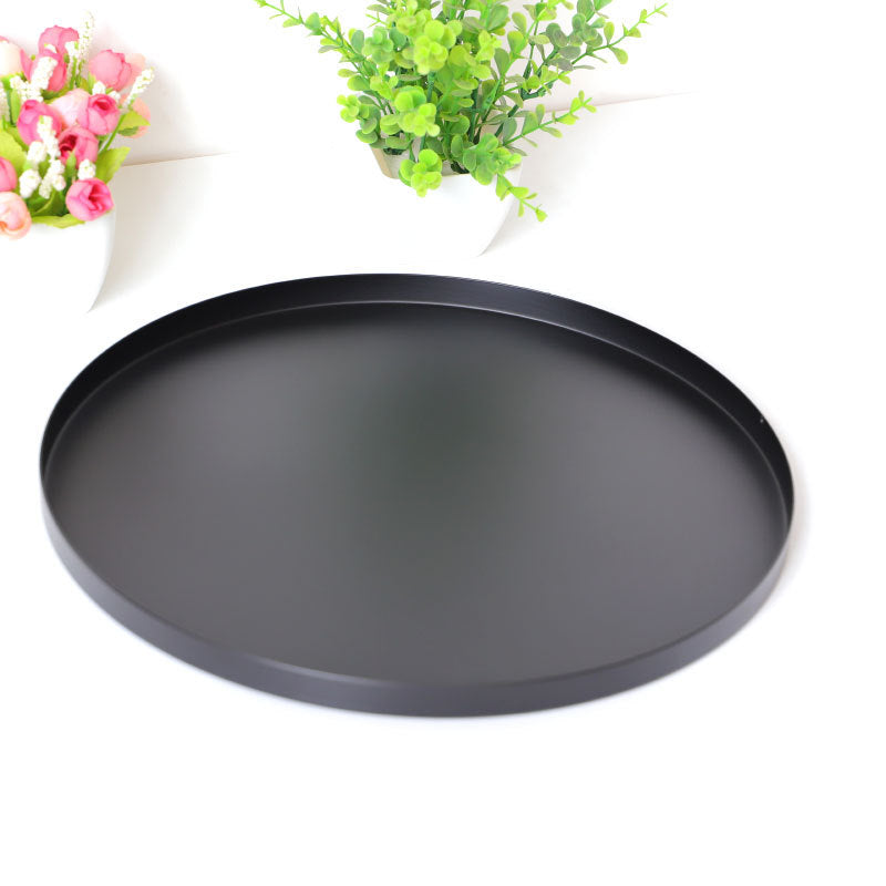 Plateau vide-poche rond en inox noir – vue 1