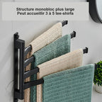 Porte-serviettes mural rotatif en aluminium – vue 2