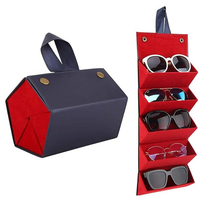 Étui pliable de rangement pour lunettes et lunettes de soleil – vue principale bleu acier