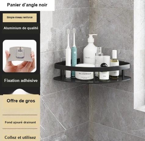 Étagère d’angle de salle de bain sans perçage – vue 2