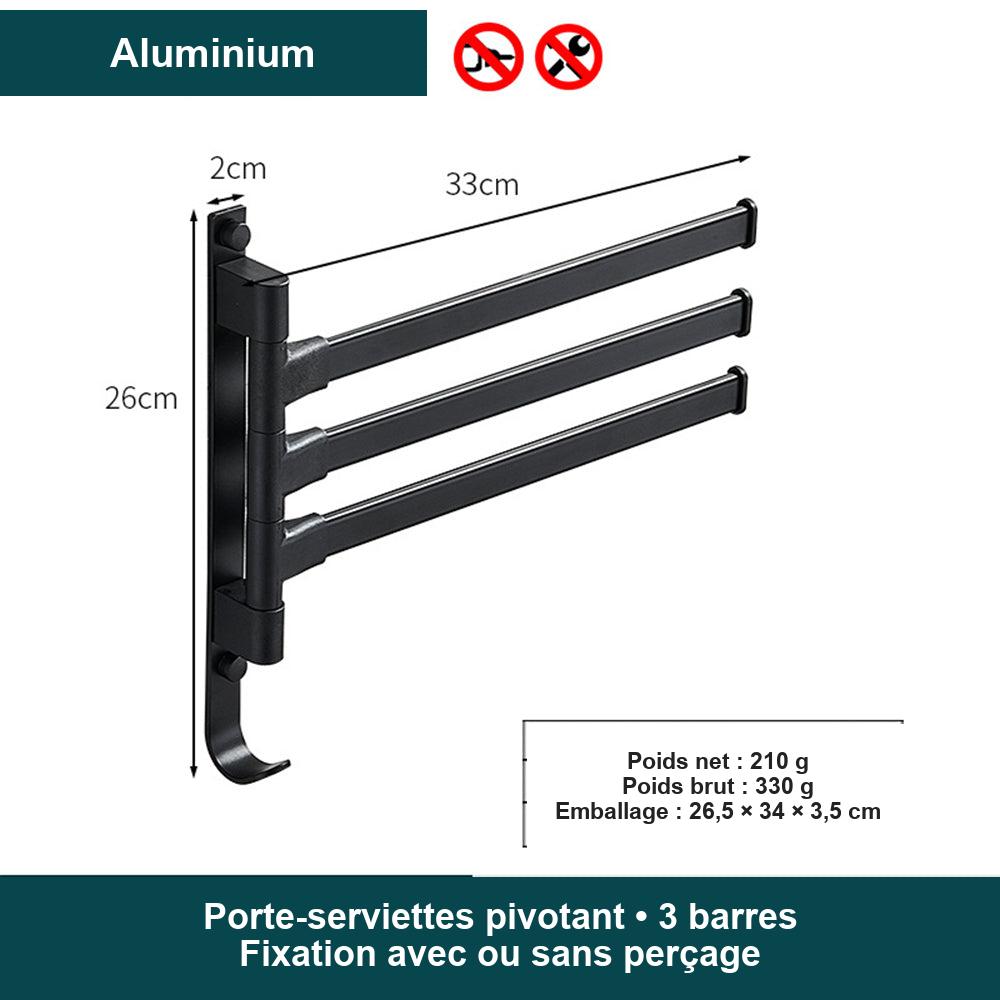Porte-serviettes mural rotatif en aluminium – vue 6
