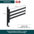 Porte-serviettes mural rotatif en aluminium – vue 6