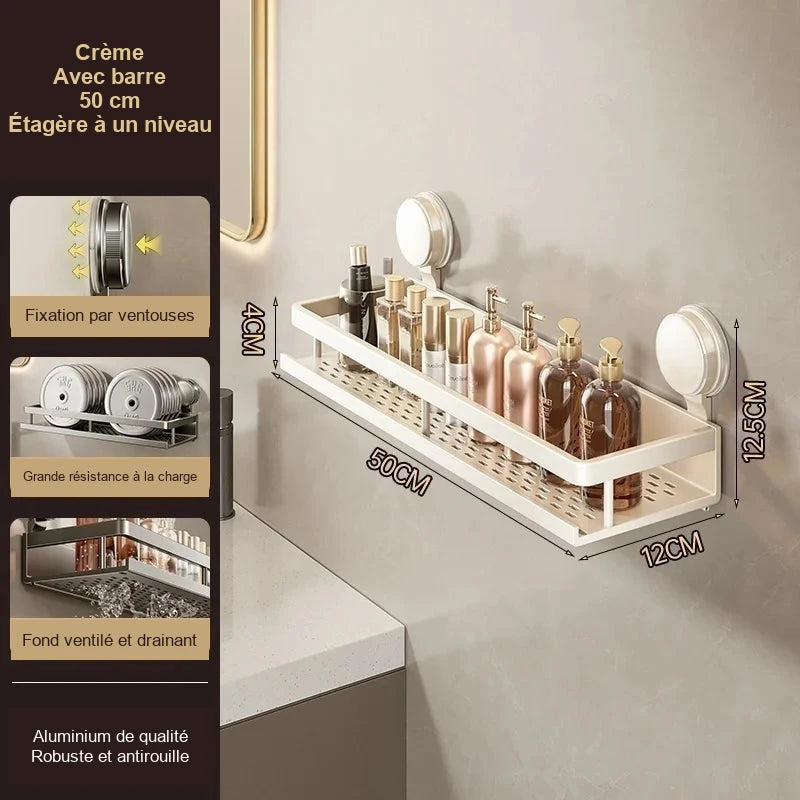 Rangement mural de salle de bain sans perçage – modèles au choix – visuel 15/22