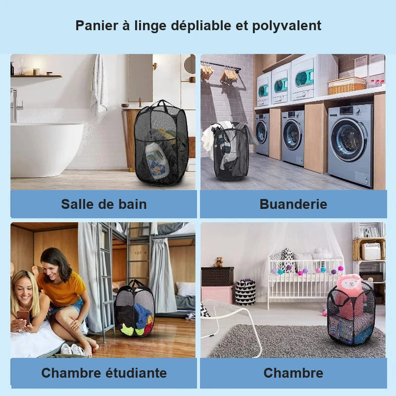 Panier à linge pliable en maille – visuel 6/9