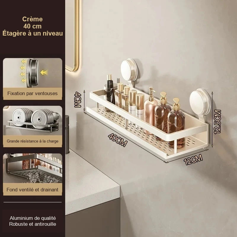 Rangement mural de salle de bain sans perçage – modèles au choix – visuel 17/22