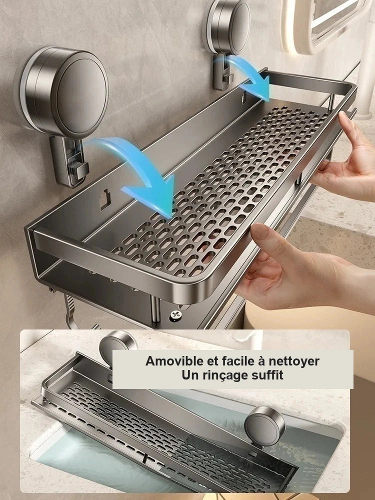 Rangement mural de salle de bain sans perçage – modèles au choix – visuel 5/22