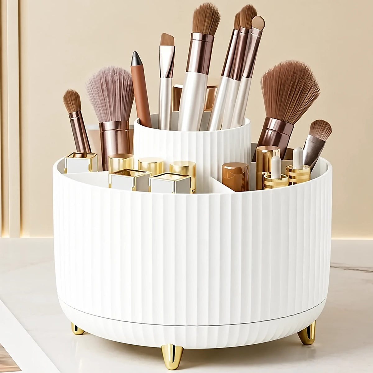 Organiseur de maquillage rotatif à 5 compartiments – Orgamania