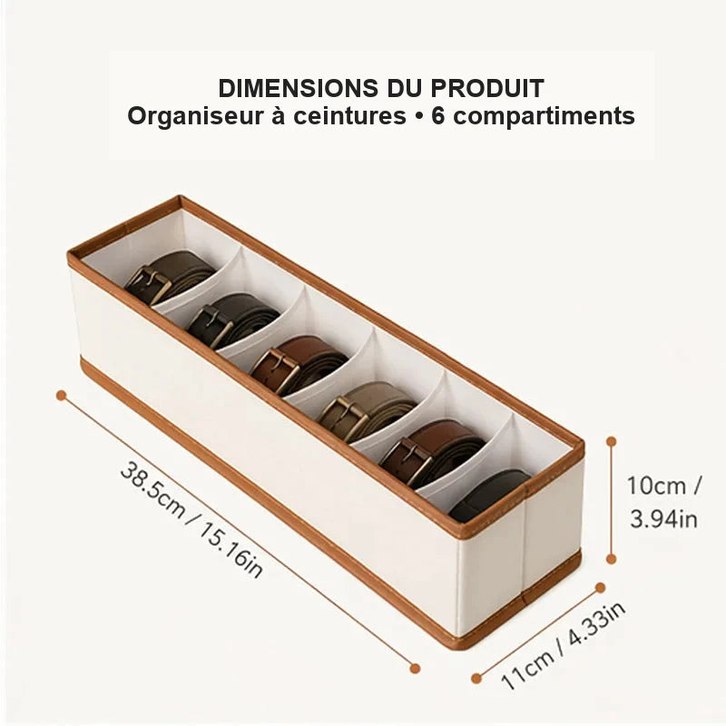 Organiseur de ceintures à compartiments pour dressing – visuel 2/9