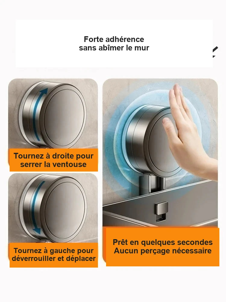 Rangement mural de salle de bain sans perçage – modèles au choix – visuel 2/22