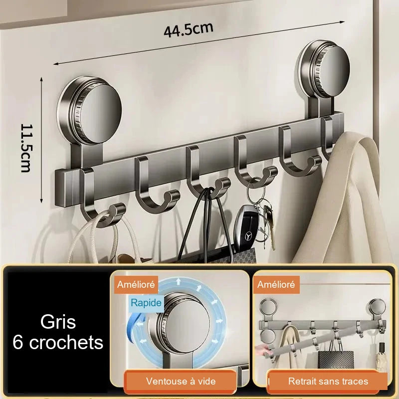 Patère à ventouses pour salle de bain – 3 à 7 crochets – visuel 7/11