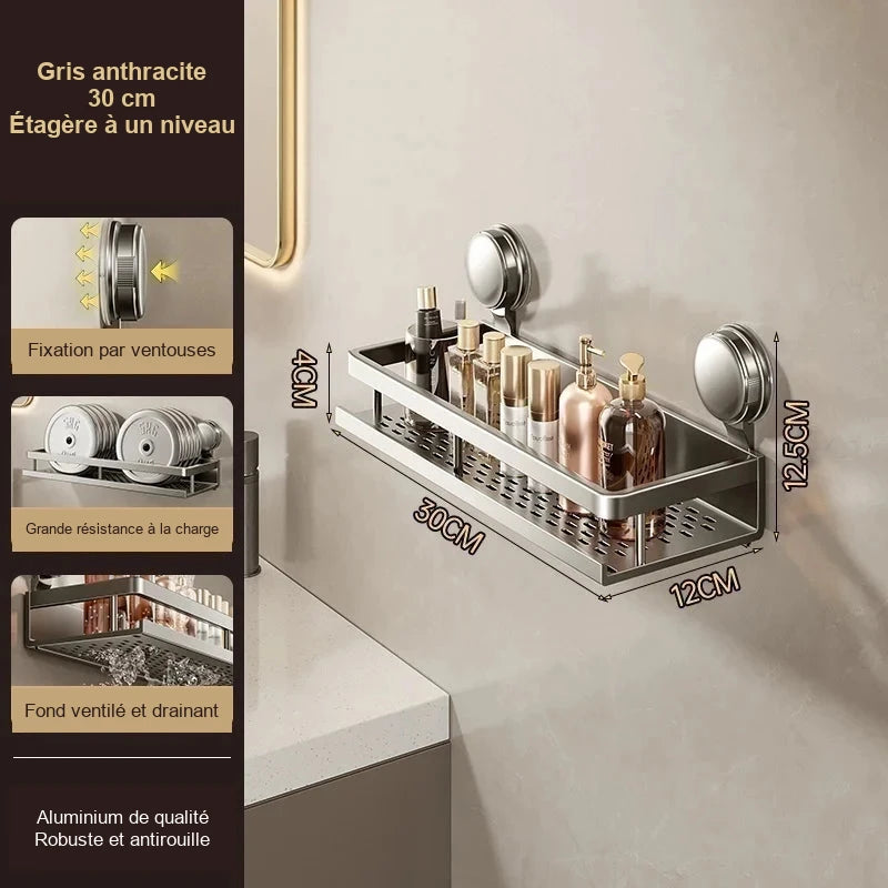 Rangement mural de salle de bain sans perçage – modèles au choix – visuel 11/22