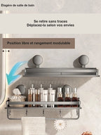 Rangement mural de salle de bain sans perçage – modèles au choix – visuel 4/22