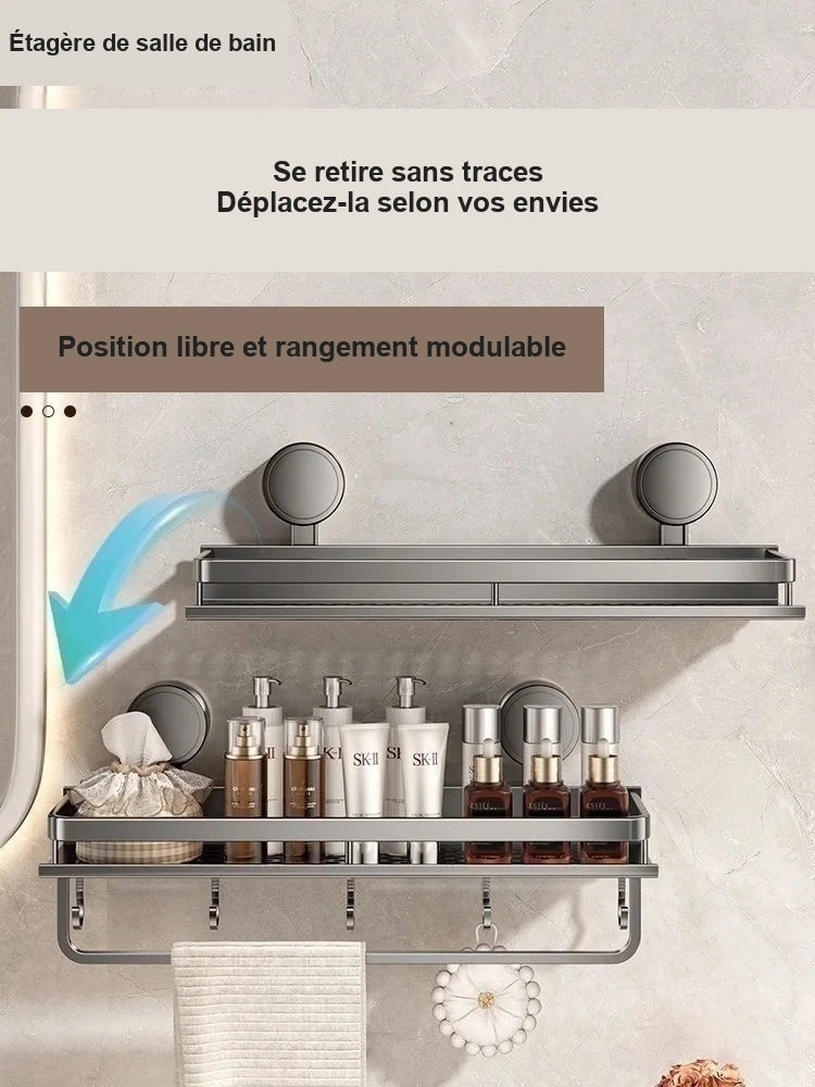 Rangement mural de salle de bain sans perçage – modèles au choix – visuel 4/22