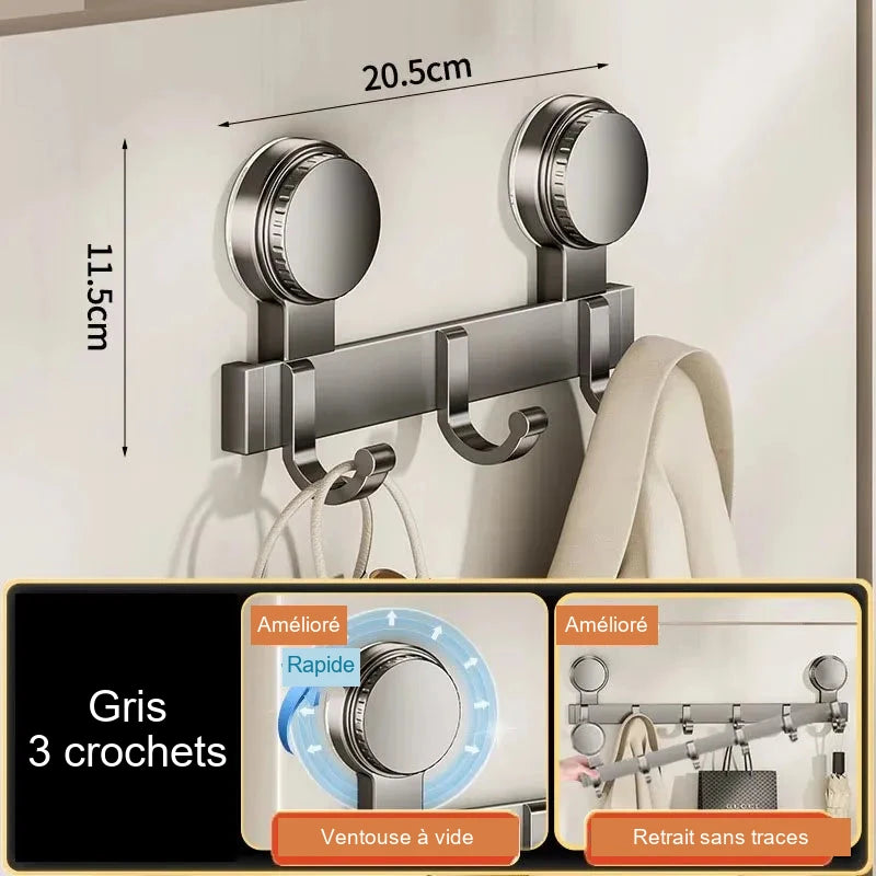 Patère à ventouses pour salle de bain – 3 à 7 crochets – visuel 8/11