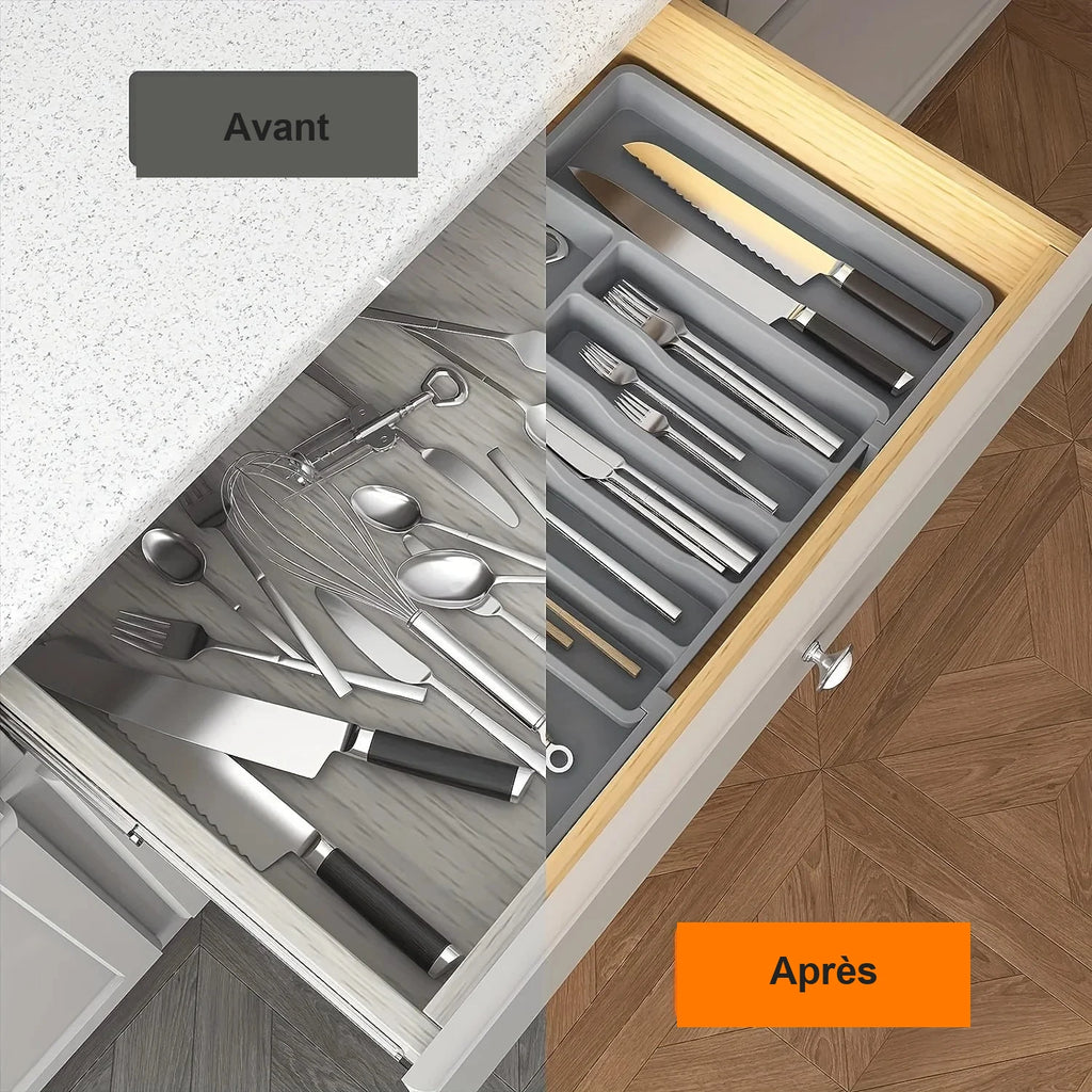 Range-couverts ajustable pour tiroir de cuisine – visuel 3/9