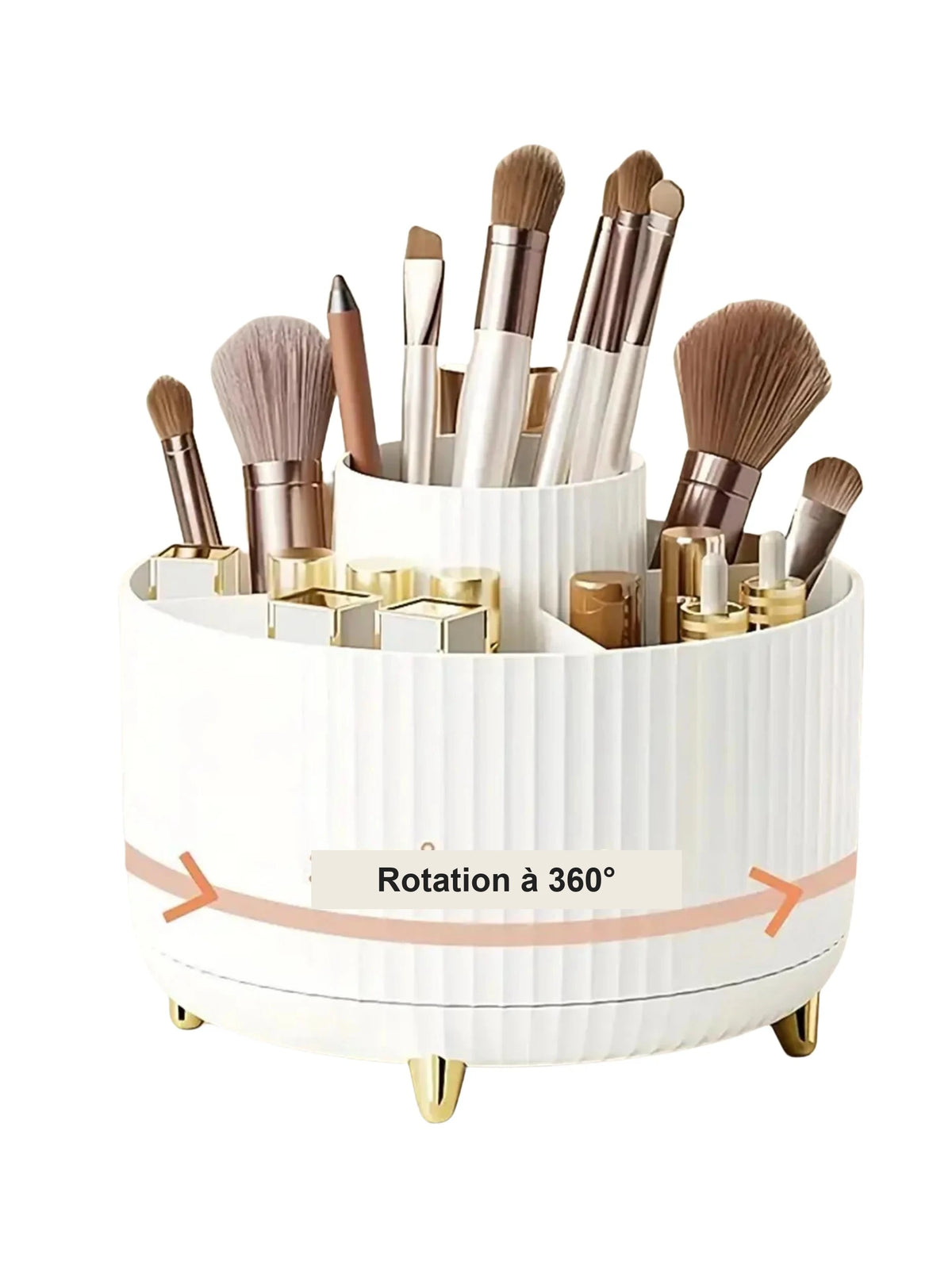 Organiseur de maquillage rotatif 360° – 5 compartiments – visuel 8/10