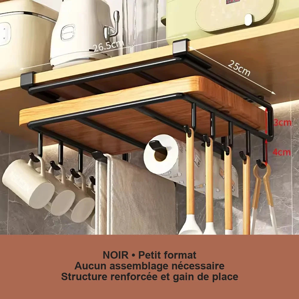 Rangement sous placard avec crochets pour cuisine – visuel 9/13