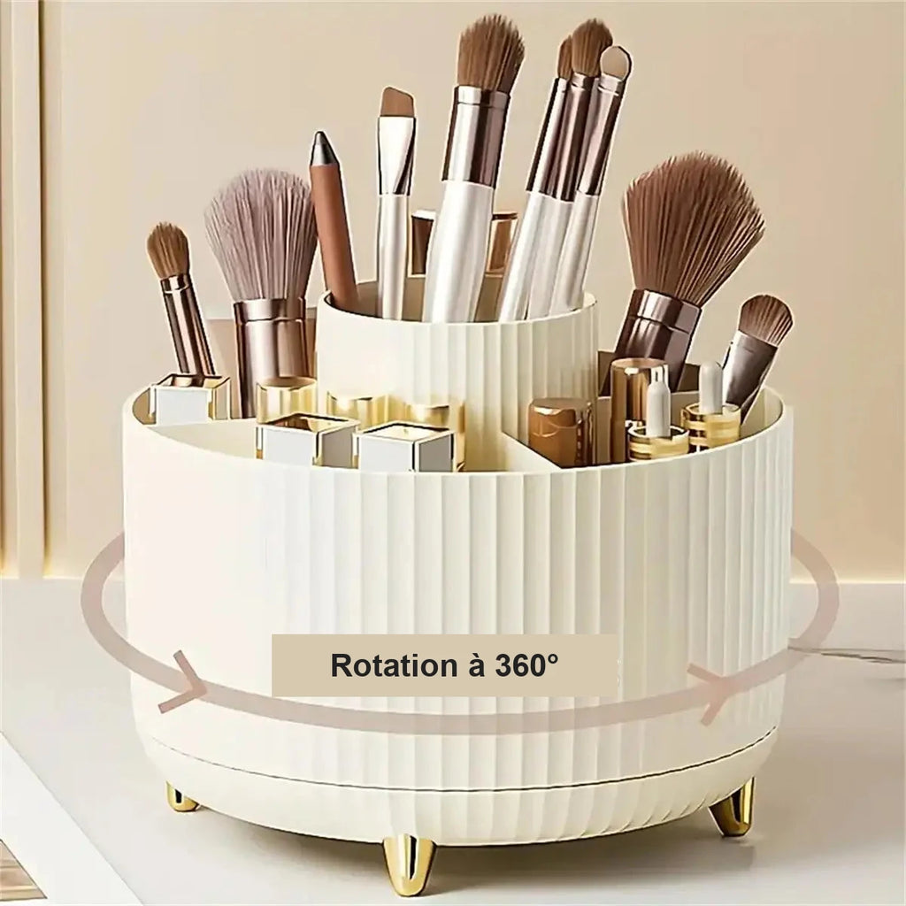 Organiseur de maquillage rotatif 360° – 5 compartiments – visuel 7/10