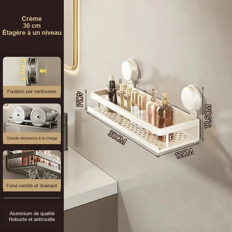 Rangement mural de salle de bain sans perçage – modèles au choix – visuel 12/22