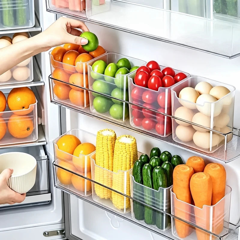 Lot de trois bacs transparents pour réfrigérateur – Orgamania
