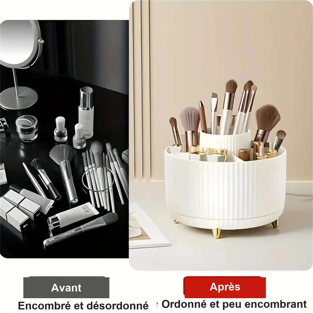 Organiseur de maquillage rotatif 360° – 5 compartiments – visuel 6/10