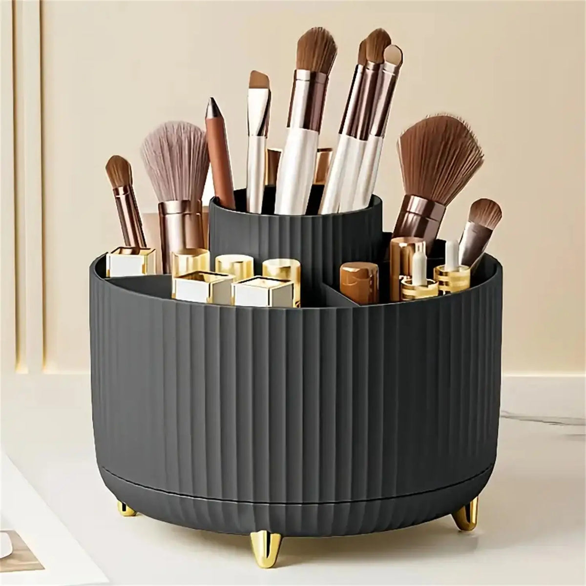 Organiseur de maquillage rotatif 360° – 5 compartiments – visuel 9/10