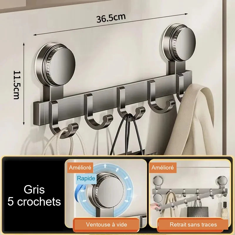 Patère à ventouses pour salle de bain – 3 à 7 crochets – visuel 10/11