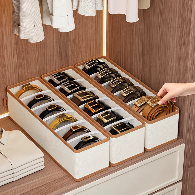 Boîte organisatrice de ceintures pour dressing – Orgamania