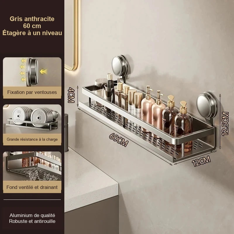 Rangement mural de salle de bain sans perçage – modèles au choix – visuel 20/22