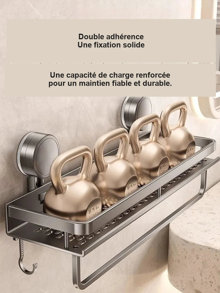 Rangement mural de salle de bain sans perçage – modèles au choix – visuel 6/22