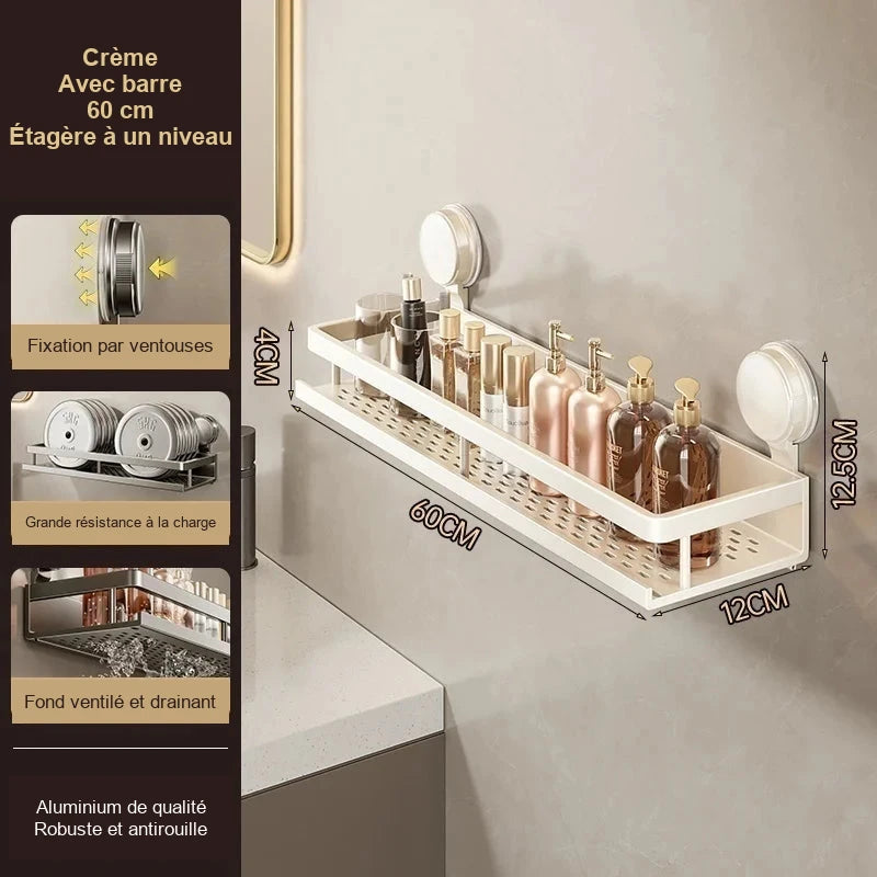 Rangement mural de salle de bain sans perçage – modèles au choix – visuel 16/22