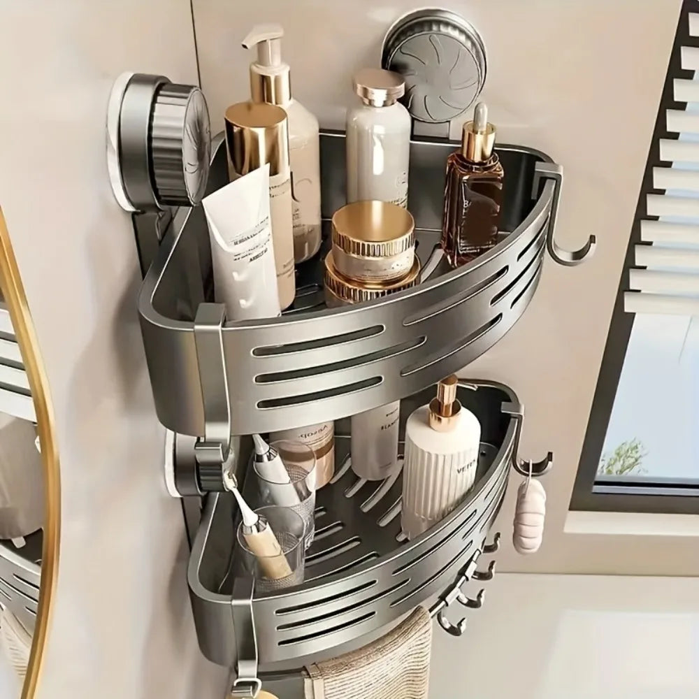 Étagère d’angle de douche à ventouses – sans perçage – visuel 4/7