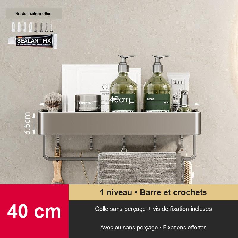 Étagère murale de salle de bain sans perçage – vue 15