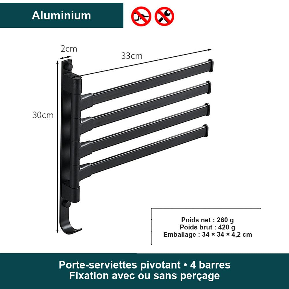 Porte-serviettes mural rotatif en aluminium – vue 7